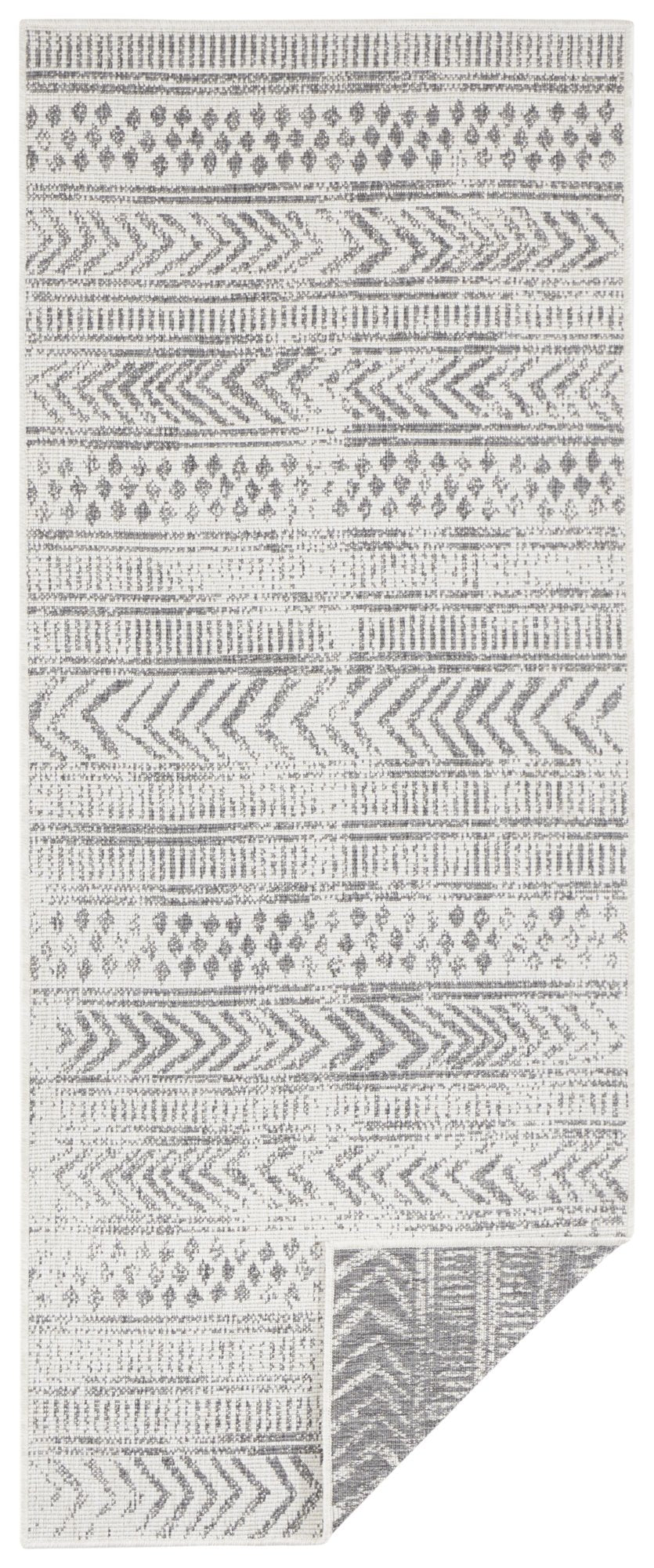 Hanse Home  Reversible carpet Biri grey cream - 80x350 cm