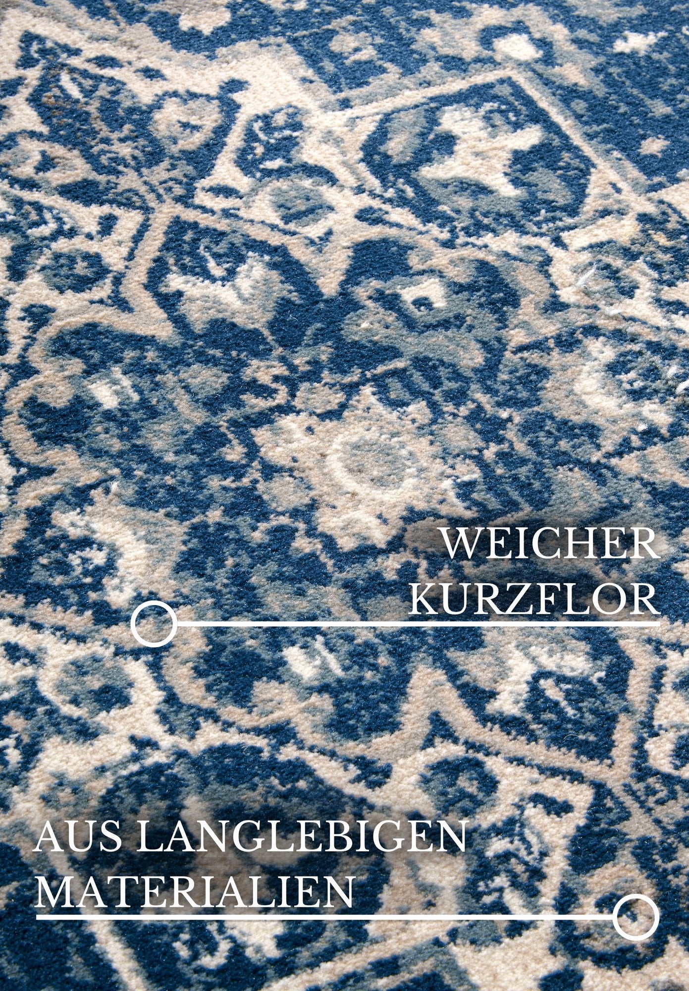 Hanse Home  Villeroy & Boch 1869 Short Pile Rug Jehanne Blue Cream - 120x170 cm