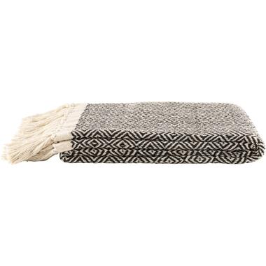 Leen Bakker Plaid Karst - zwart - 130x170 cm