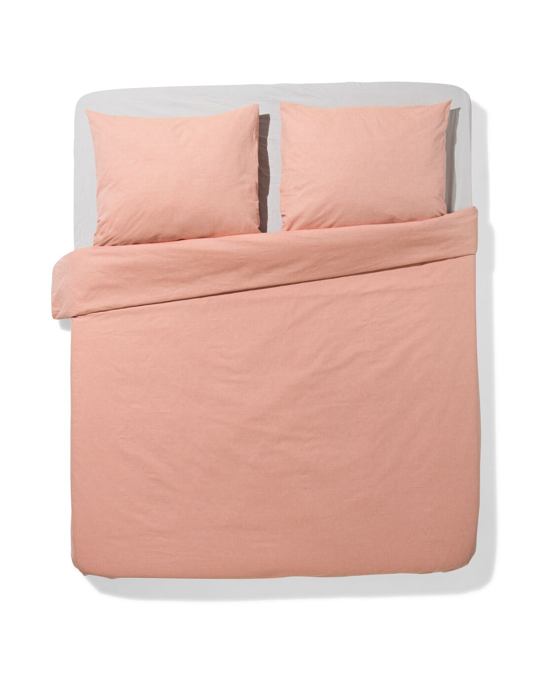 HEMA Dekbedovertrek 200x200/220cm Chambray Oranjerood (terra)