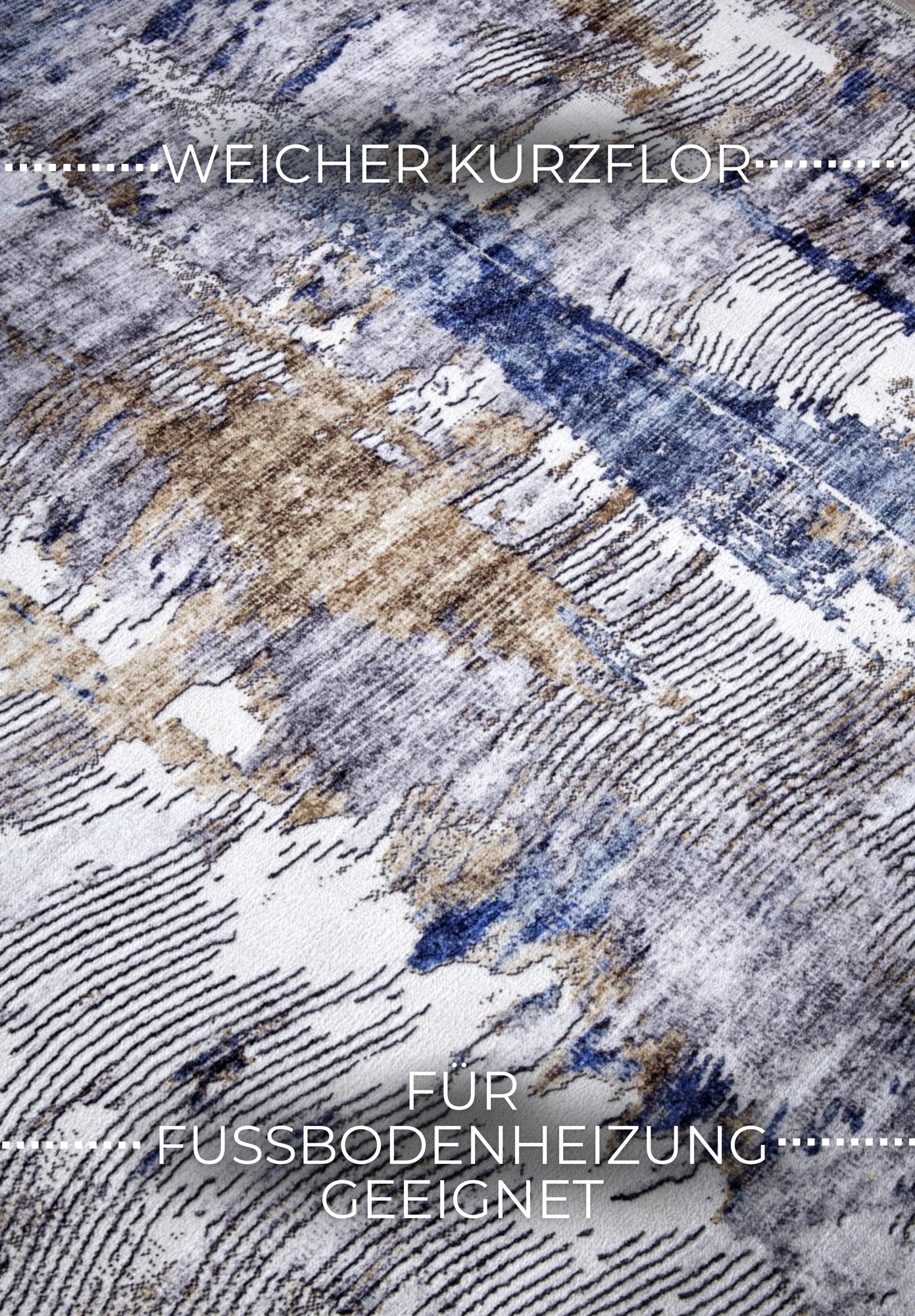 Hanse Home  ELLE Decoration Imagination Shortpile Rug Malard Darkblue Beige - 80x150 cm