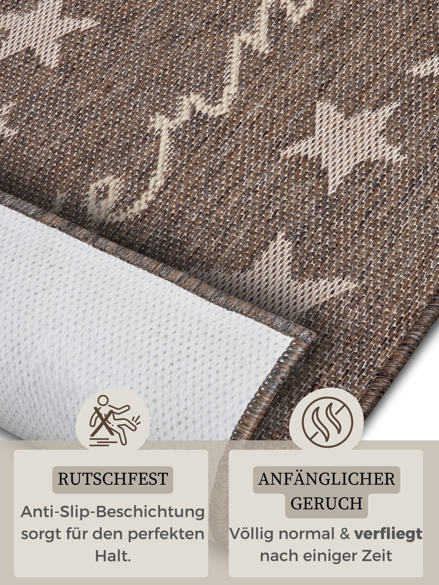 Hanse Home  Cucina Anti-Slip Runner Melierte Sterneküche Brown - 62x150 cm