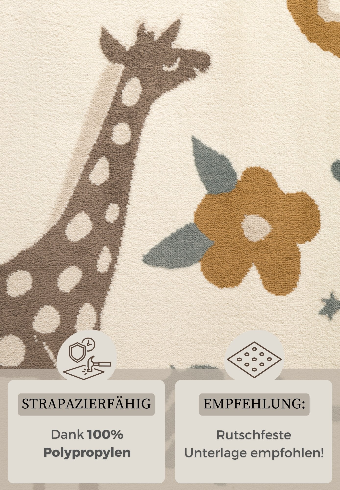 Hanse Home  Adventures Kids Rug Animal Safari Cream Multicolor - 160x235 cm