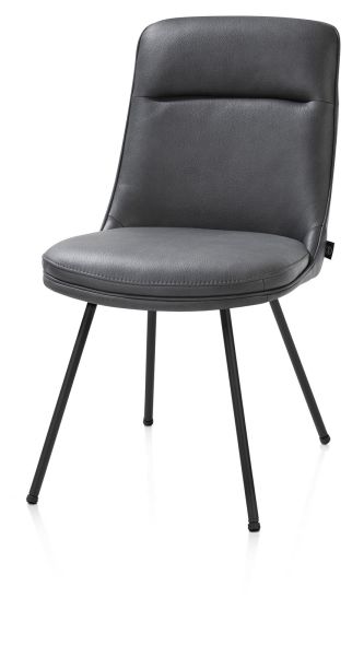 Mateo eetkamerstoel - 4-pootjes - rough off black - Pala - antraciet