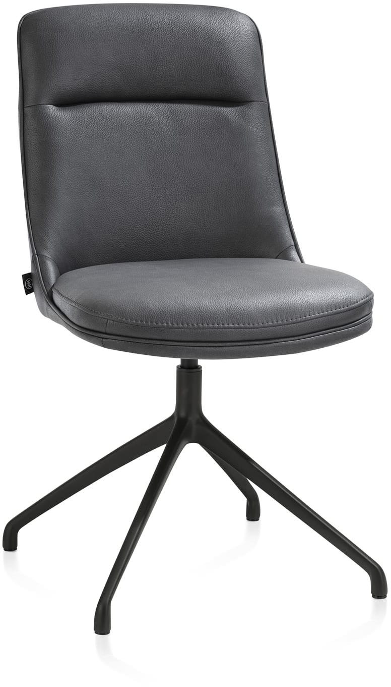 Mateo eetkamerstoel - draaibaar - rough off black - Pala - antraciet