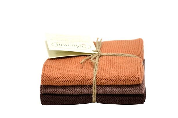 Solwang Design  vaatdoekjes - set van 3 - choco combi
