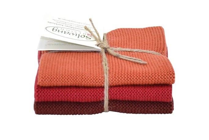 Solwang Design  vaatdoekjes - set van 3 - burnt red combi