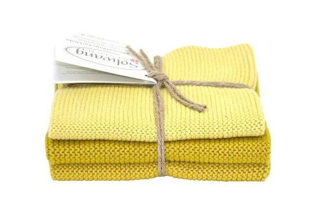 Solwang Design  vaatdoekjes - set van 3 - Saffraan combi