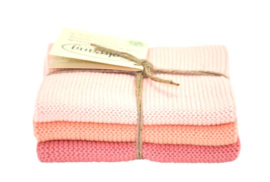 Solwang Design Solwang Dsign - vaatdoekjes set van 3 - dusty coral combi
