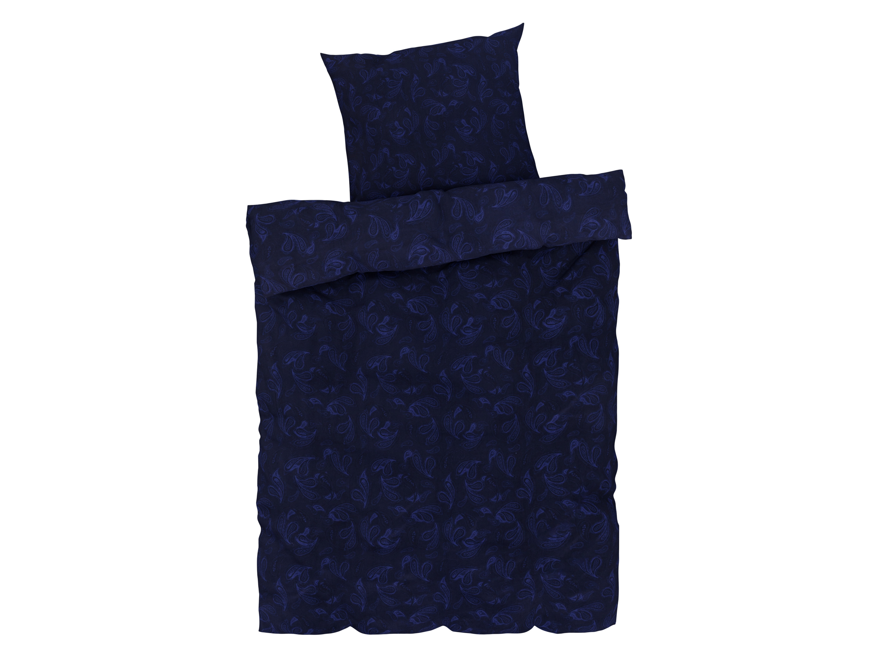 Livarno home Satijnen dekbedovertrek 140 x 200 cm (Paisley/blauw)