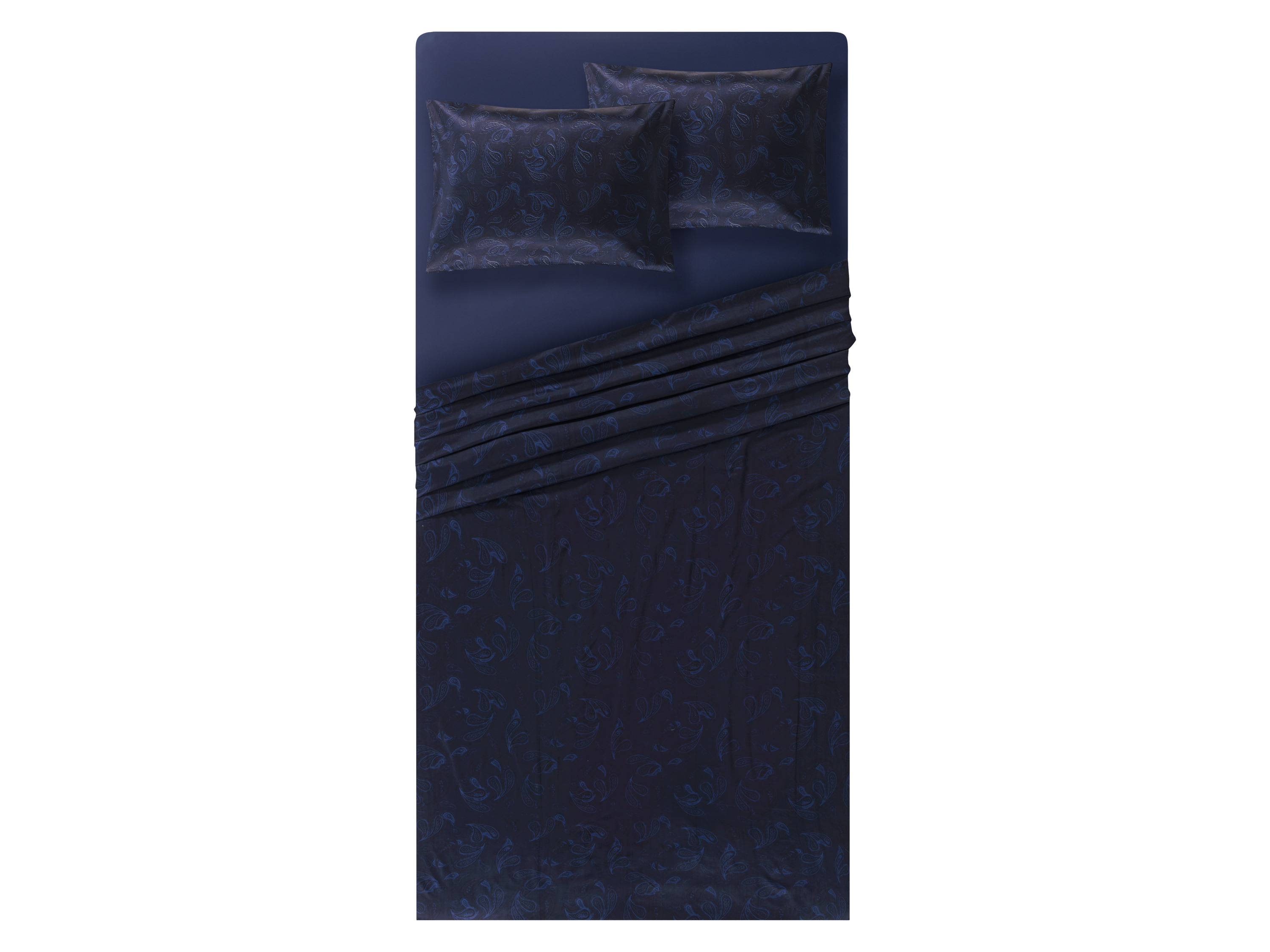 Livarno home Satijnen dekbedovertrekset 240 x 220 cm (Blauw/wit paisley)