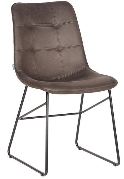 Eetkamerstoel Slim - Antraciet - Microfiber - Black Frame