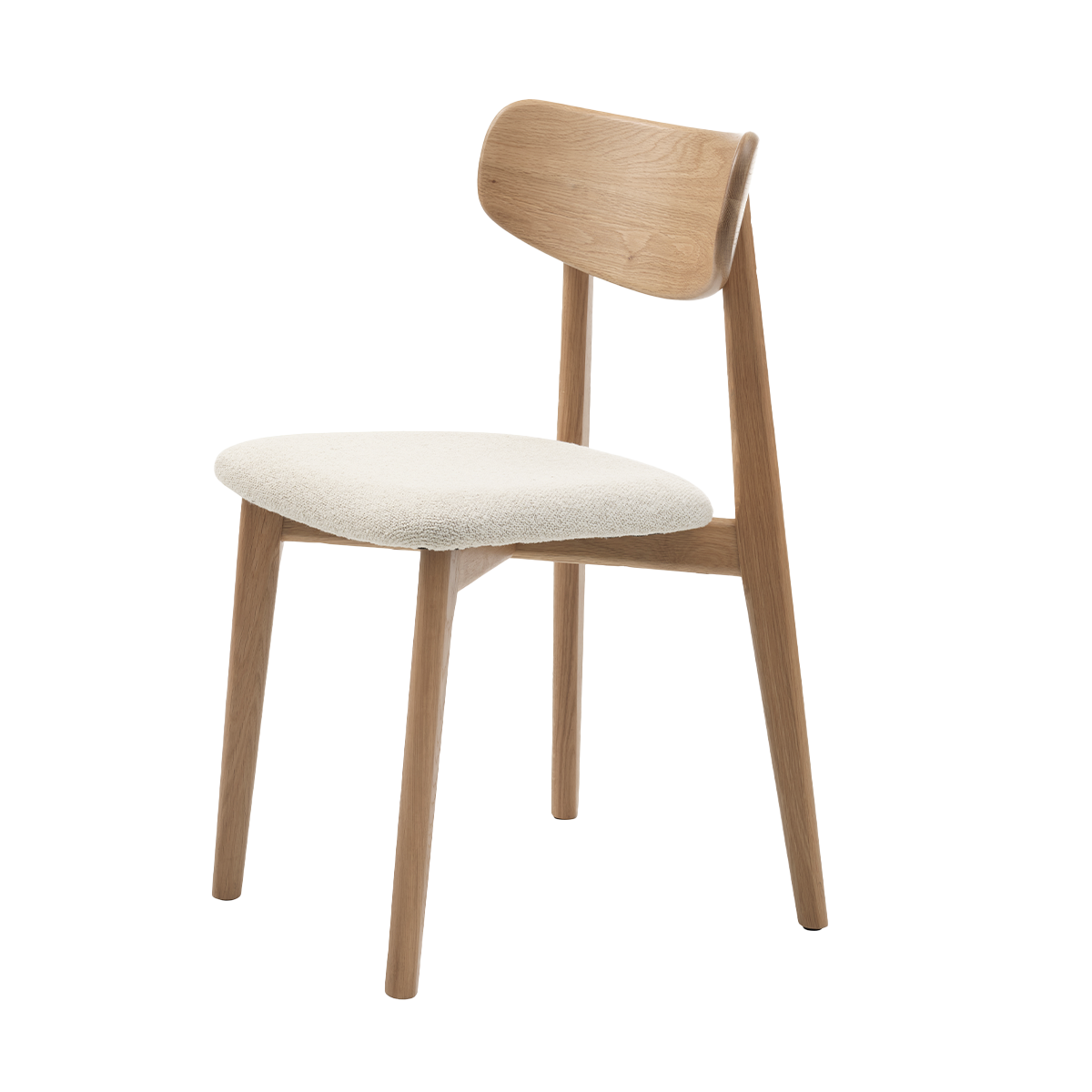Olivine Eline eetkamerstoel bouclé wit