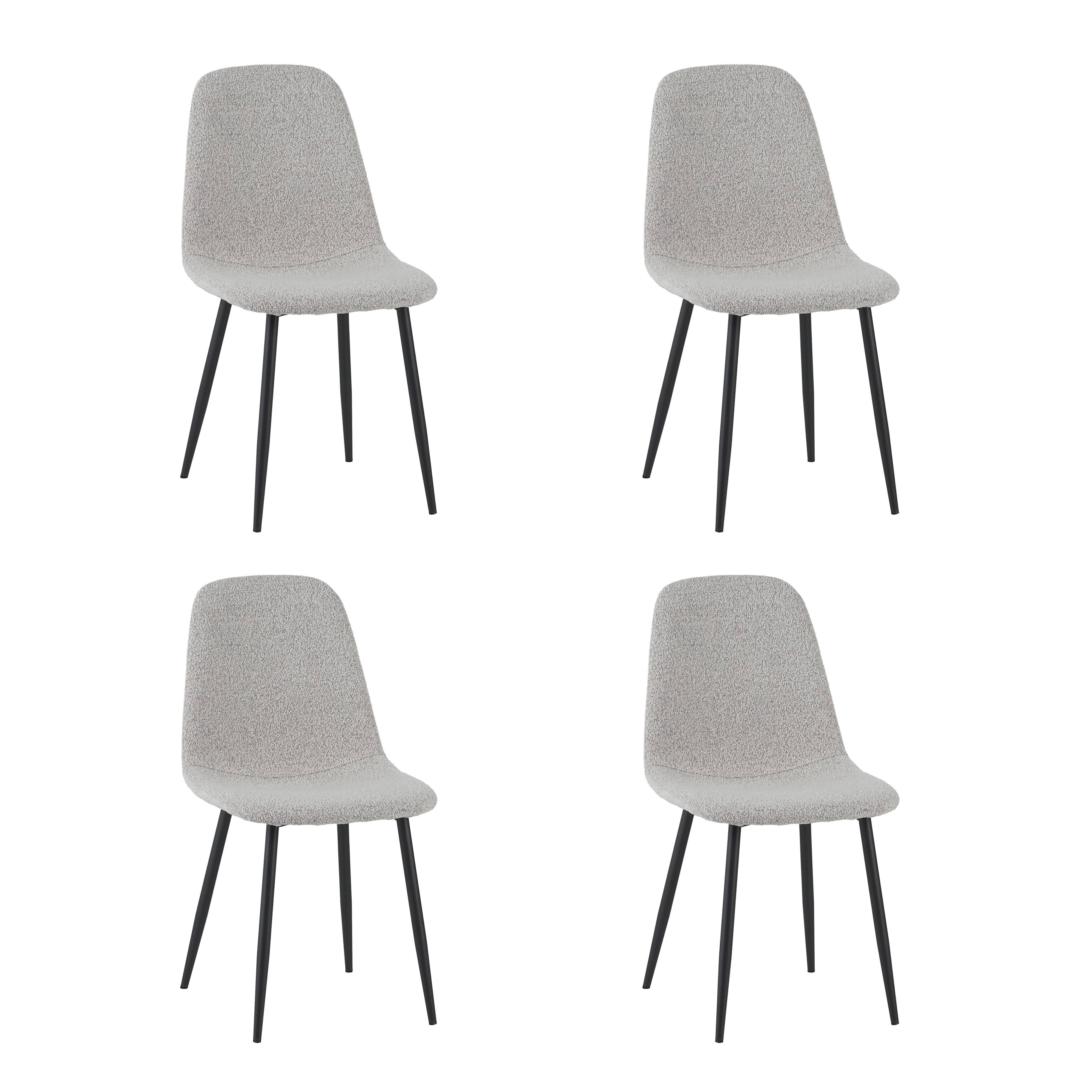 NADUVI Collection Set van 4 eetkamerstoelen Roxy bouclé | 