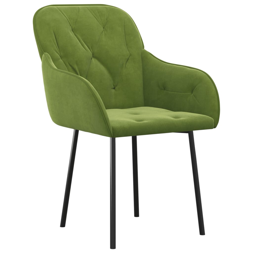 vidaXL Eetkamerstoelen 2 st fluweel lichtgroen