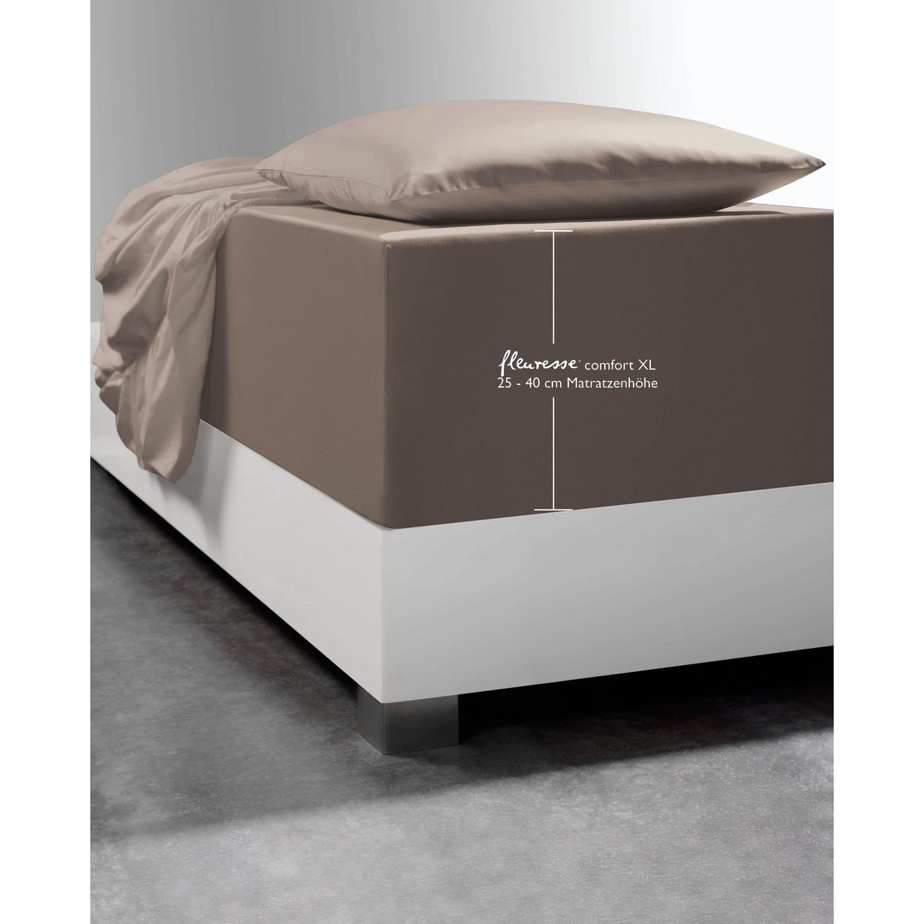 Fleuresse Hoeslaken Comfort XL Mako jersey, voor matrassen tot 40 cm hoog, onderlaken, hoeslaken (1 stuk)