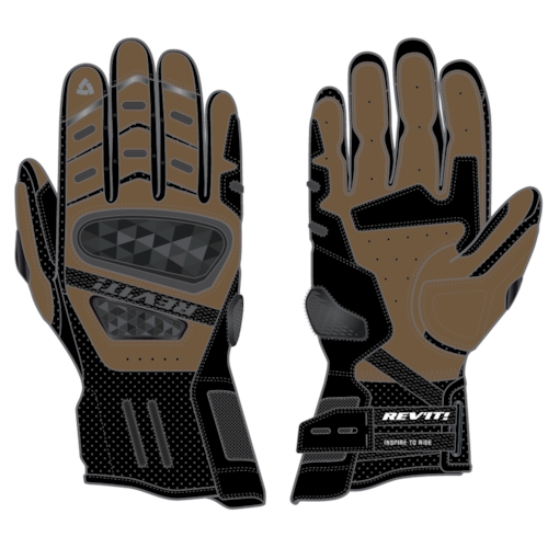 REV'IT! Cayenne 2 Gloves, Motorhandschoenen zomer, Zwart Zand