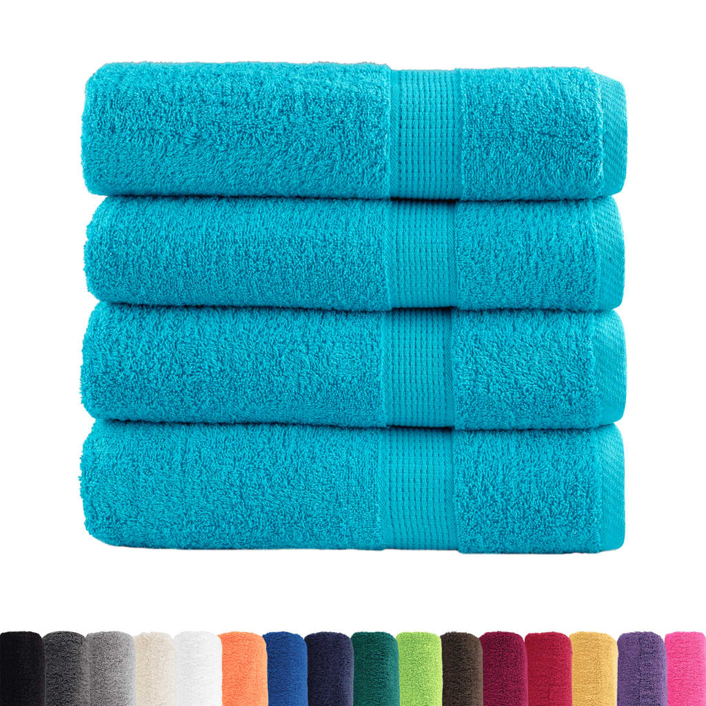 vidaXL Badhanddoeken SOLUND 4 st 600 g/m² 70x140 cm turquoise