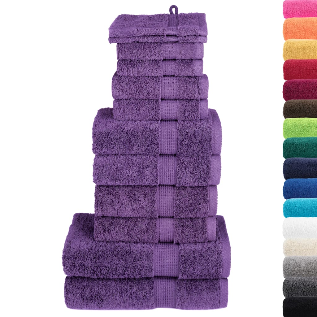 vidaXL 12-delige Handdoekenset SOLUND 600 g/m² paars