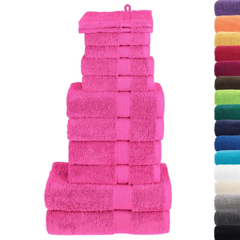 vidaXL 12-delige Handdoekenset SOLUND 600 g/m² roze
