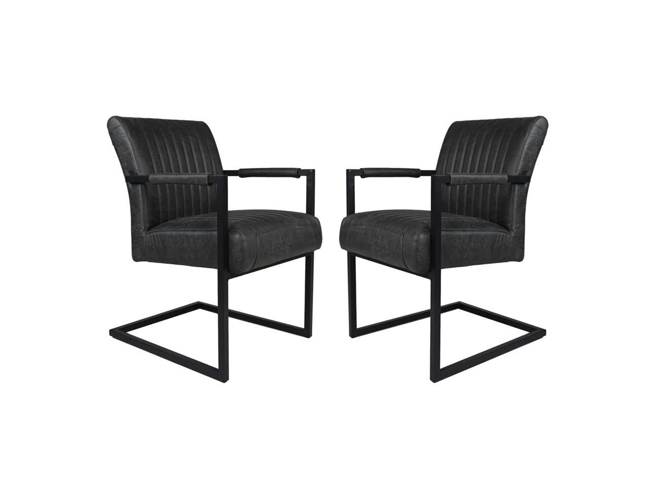 HSM Collection Set van 2 eetkamerstoelen Texas Met Arm | 