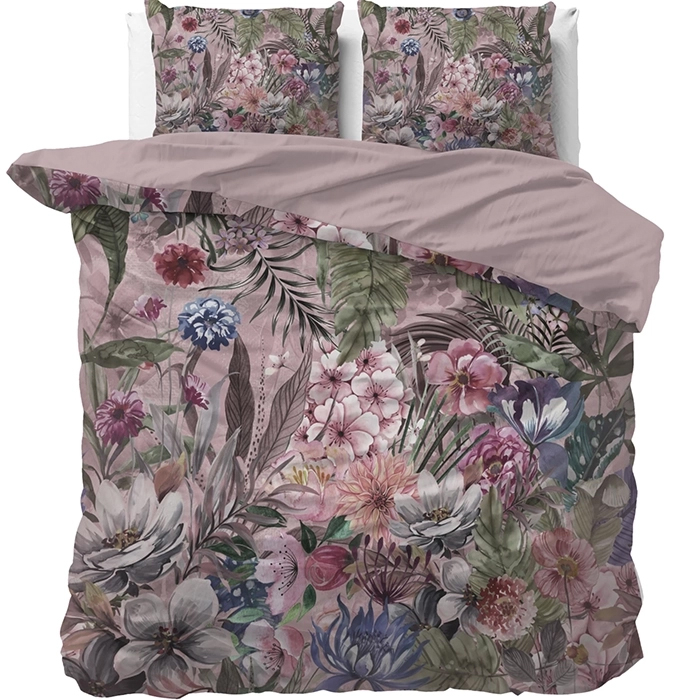 Sleeptime Tess Dekbedovertrek Roze-1-persoons (140 x 200/220 cm)