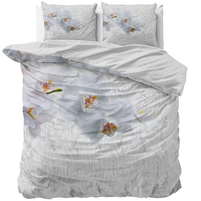 Sleeptime Orchid Dekbedovertrek Wit-1-persoons (140 x 200/220 cm)