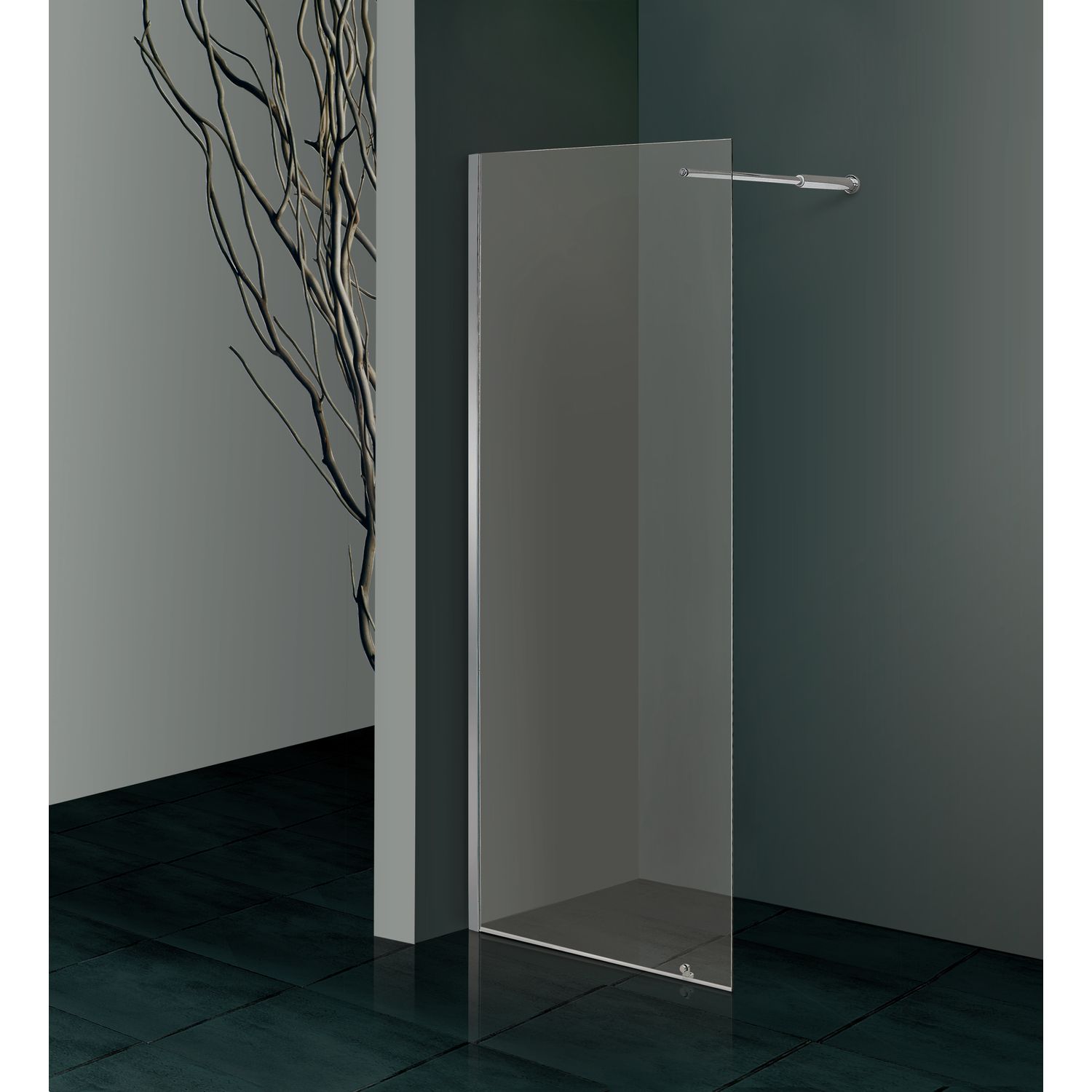 Aquavive  Inloopdouche Samos 90 X 210cm - Chroom Profiel - 6 Mm Helder Glas