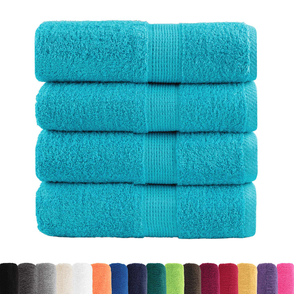 vidaXL Gastendoekjes SOLUND 4 st 600 g/m² 30x50 cm turquoise