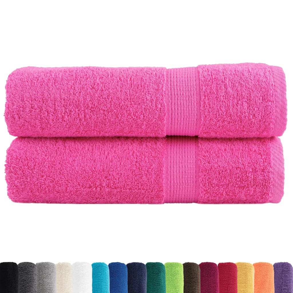 vidaXL Handdoeken SOLUND 2 st 600 g/m² 50x100 cm roze