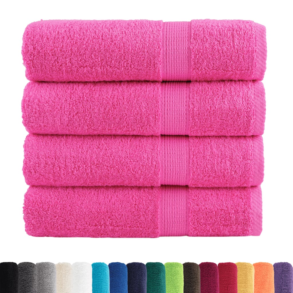 vidaXL Handdoeken SOLUND 4 st 600 g/m² 50x100 cm roze