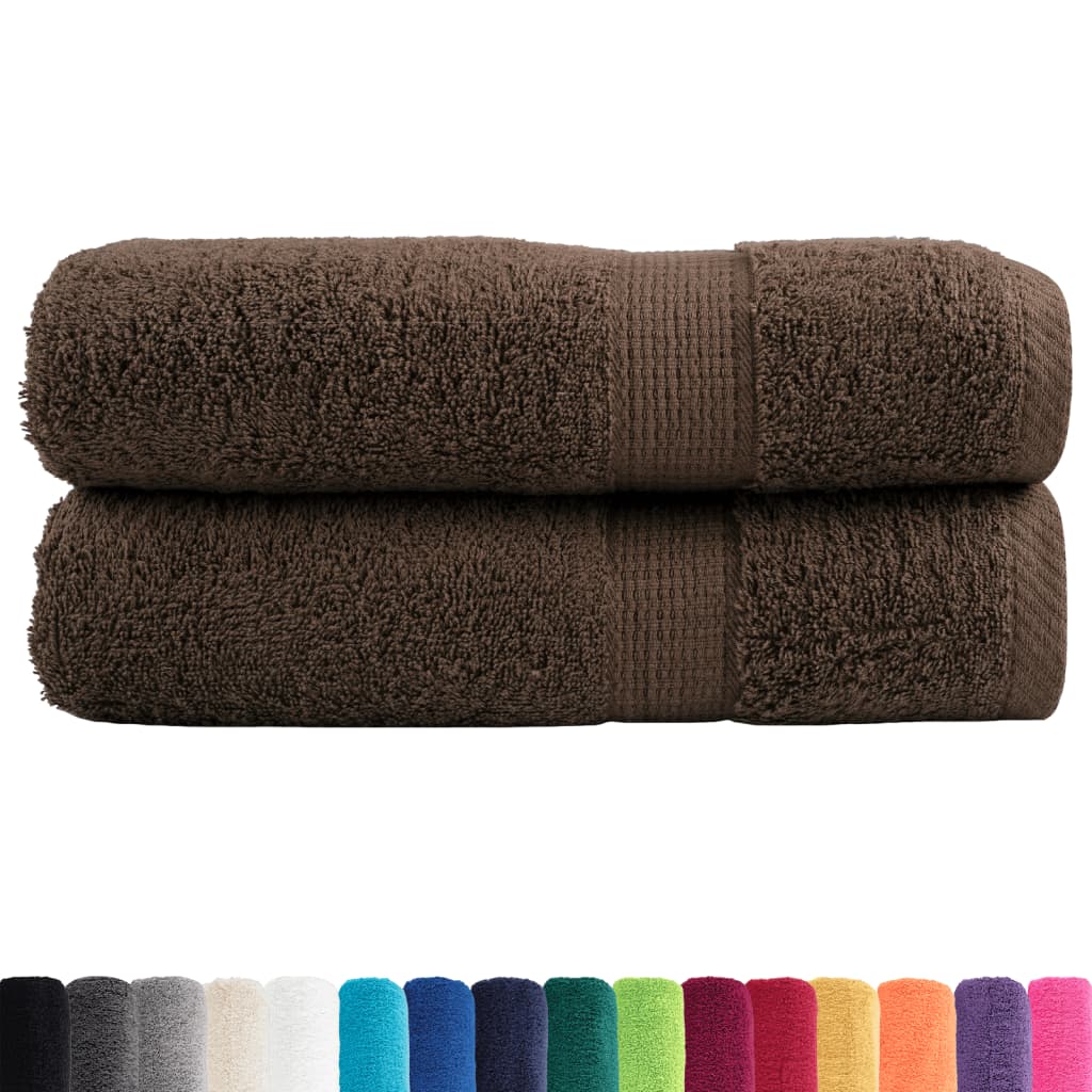 vidaXL Badhanddoeken SOLUND 2 st 600 g/m² 70x140 cm bruin