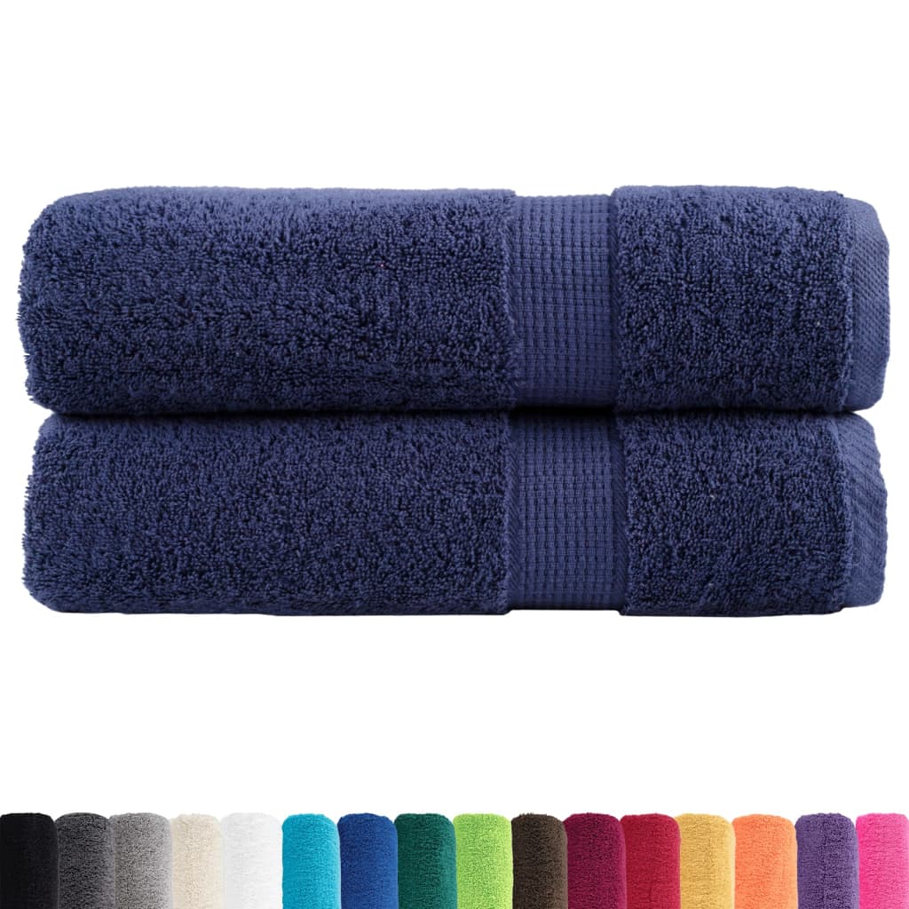 vidaXL Badhanddoeken SOLUND 2 st 600 g/m² 70x140 cm marineblauw