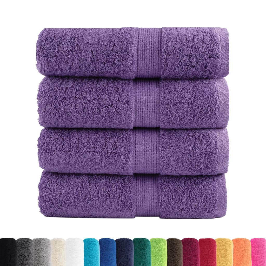 vidaXL Gastendoekjes SOLUND 4 st 600 g/m² 30x30 cm paars