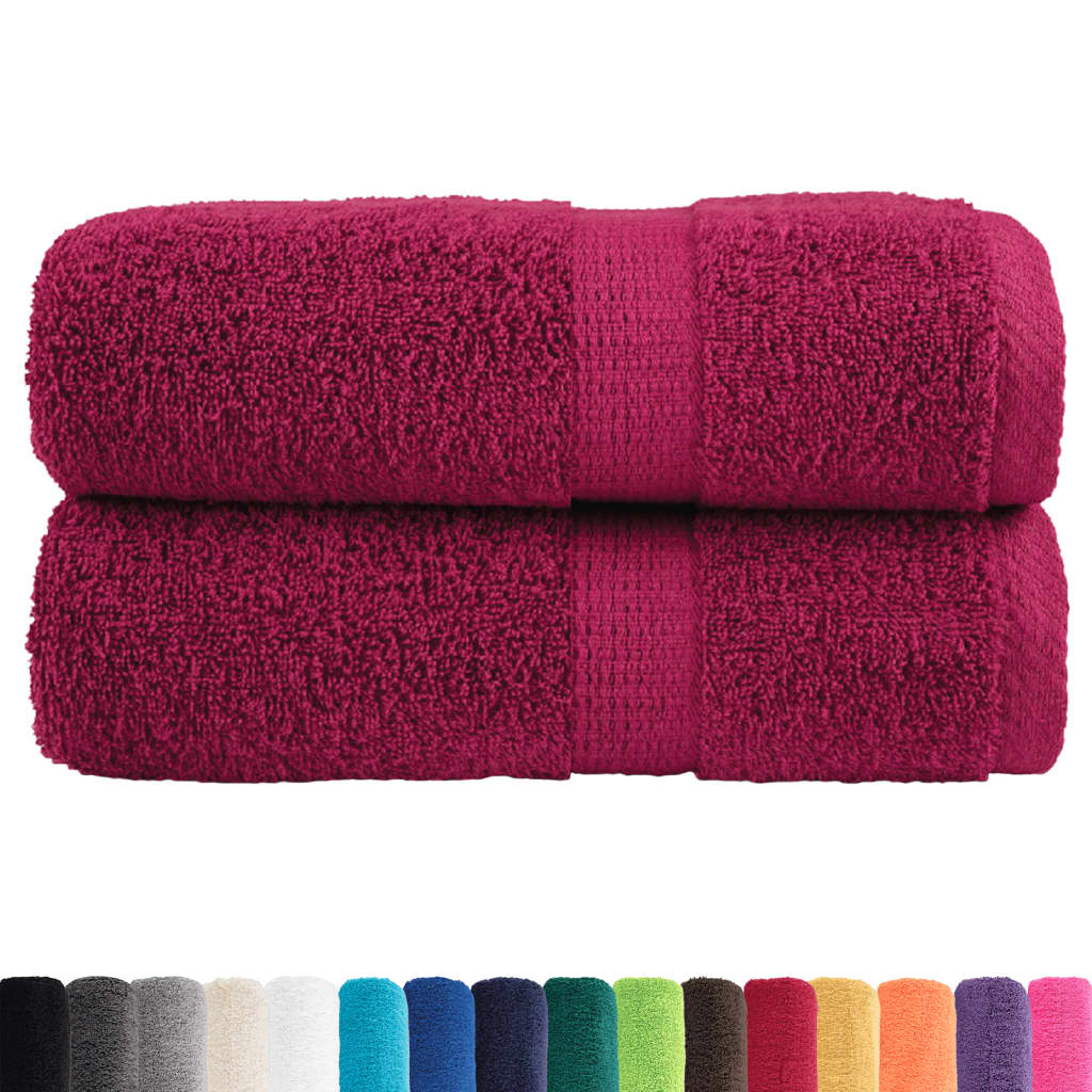 vidaXL Gastendoekjes SOLUND 2 st 600 g/m² 30x50 cm bordeauxrood