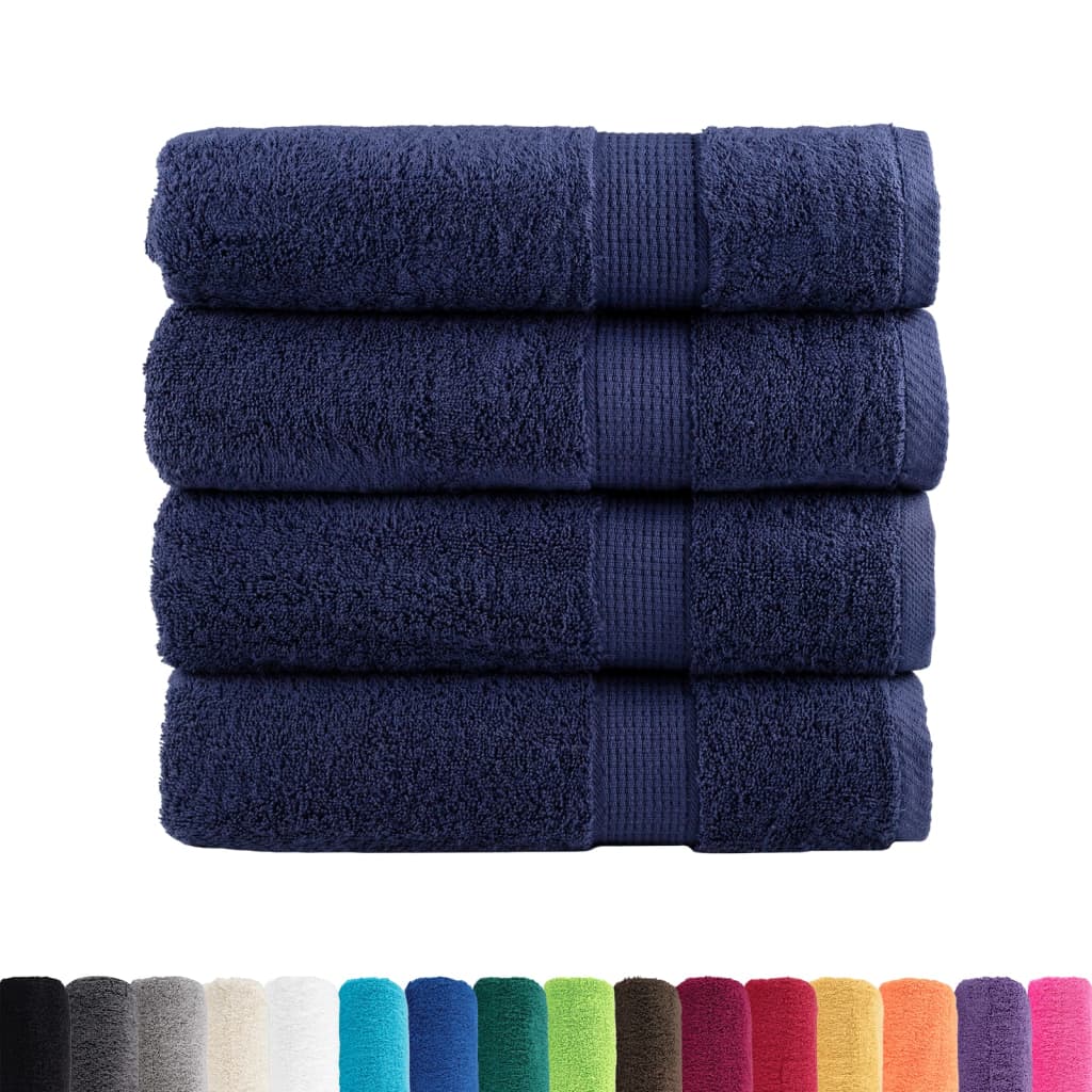 vidaXL Handdoeken SOLUND 4 st 600 g/m² 50x100 cm marineblauw