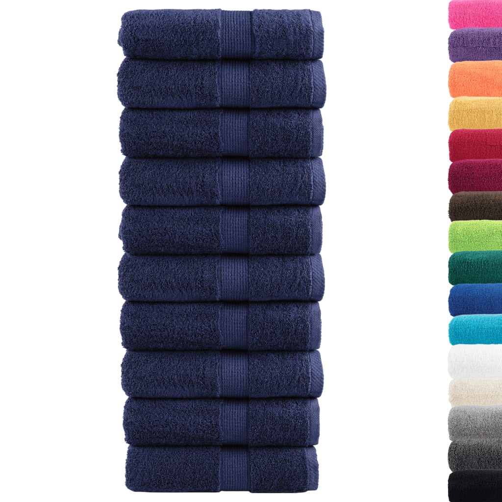 vidaXL Gastendoekjes SOLUND 10 st 600 g/m² 30x50 cm marineblauw