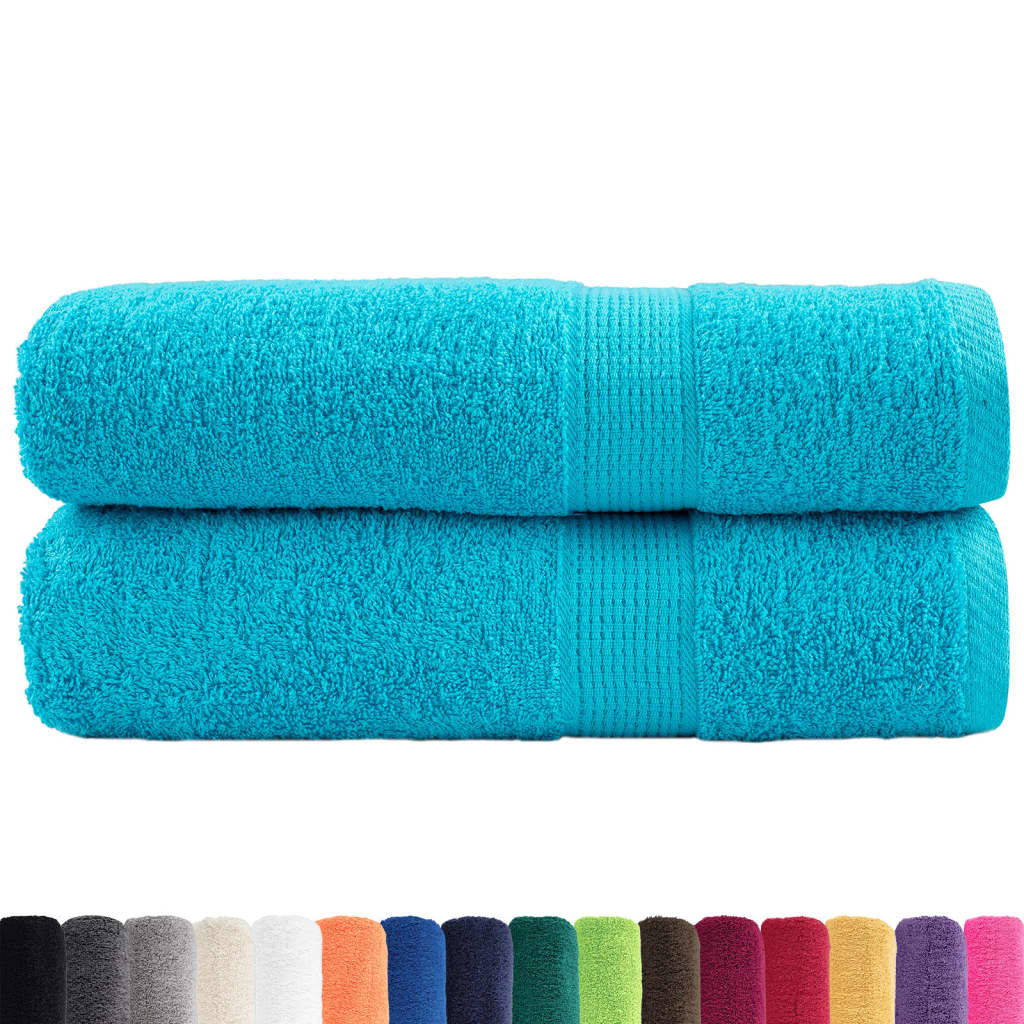 vidaXL Badhanddoeken SOLUND 2 st 600 g/m² 70x140 cm turquoise