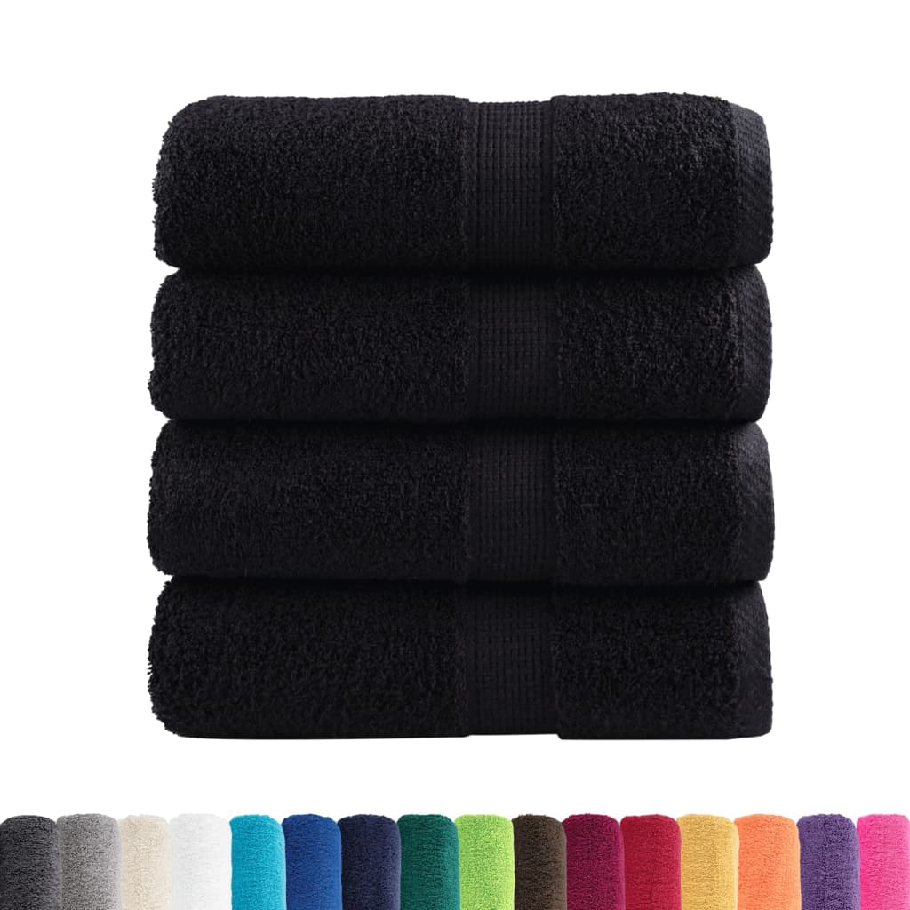 vidaXL Gastendoekjes SOLUND 4 st 600 g/m² 30x50 cm zwart