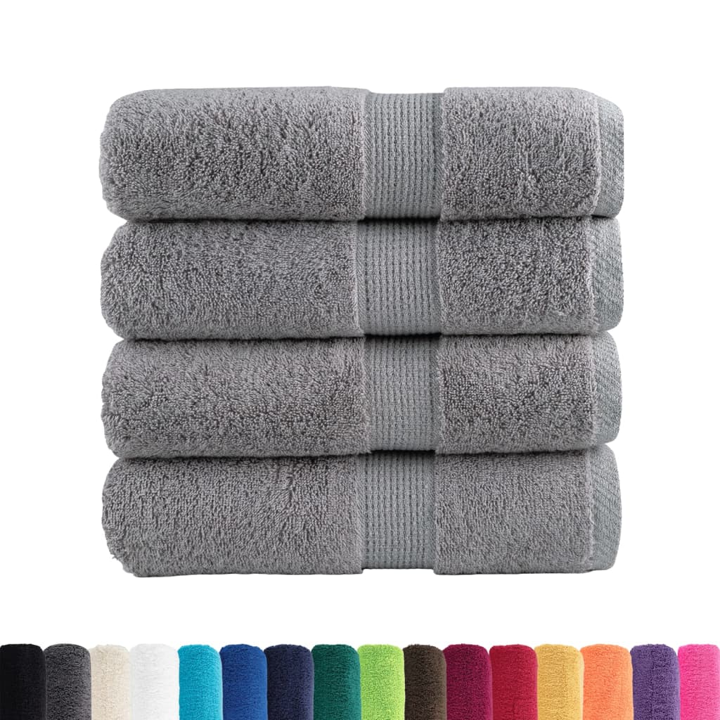 vidaXL Gastendoekjes SOLUND 4 st 600 g/m² 30x50 cm grijs