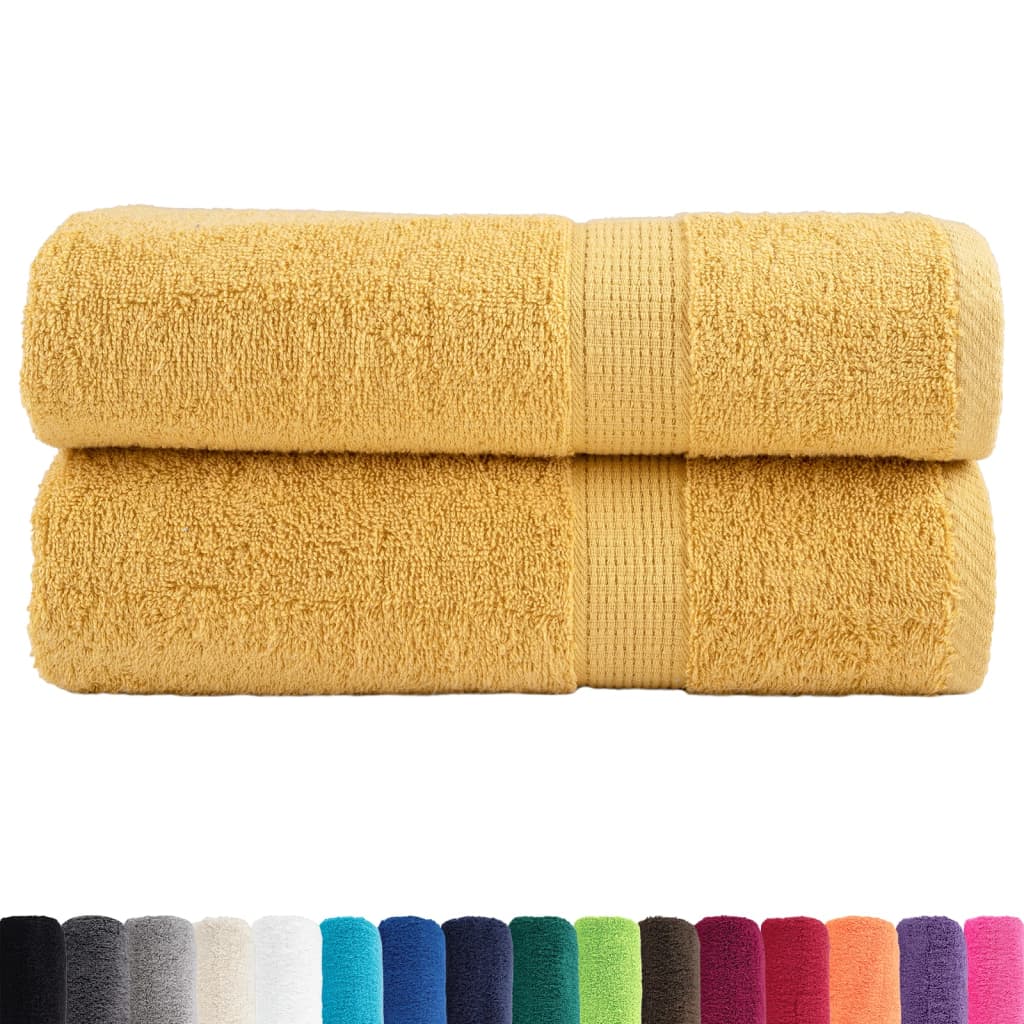 vidaXL Handdoeken SOLUND 2 st 600 g/m² 50x100 cm goudkleurig