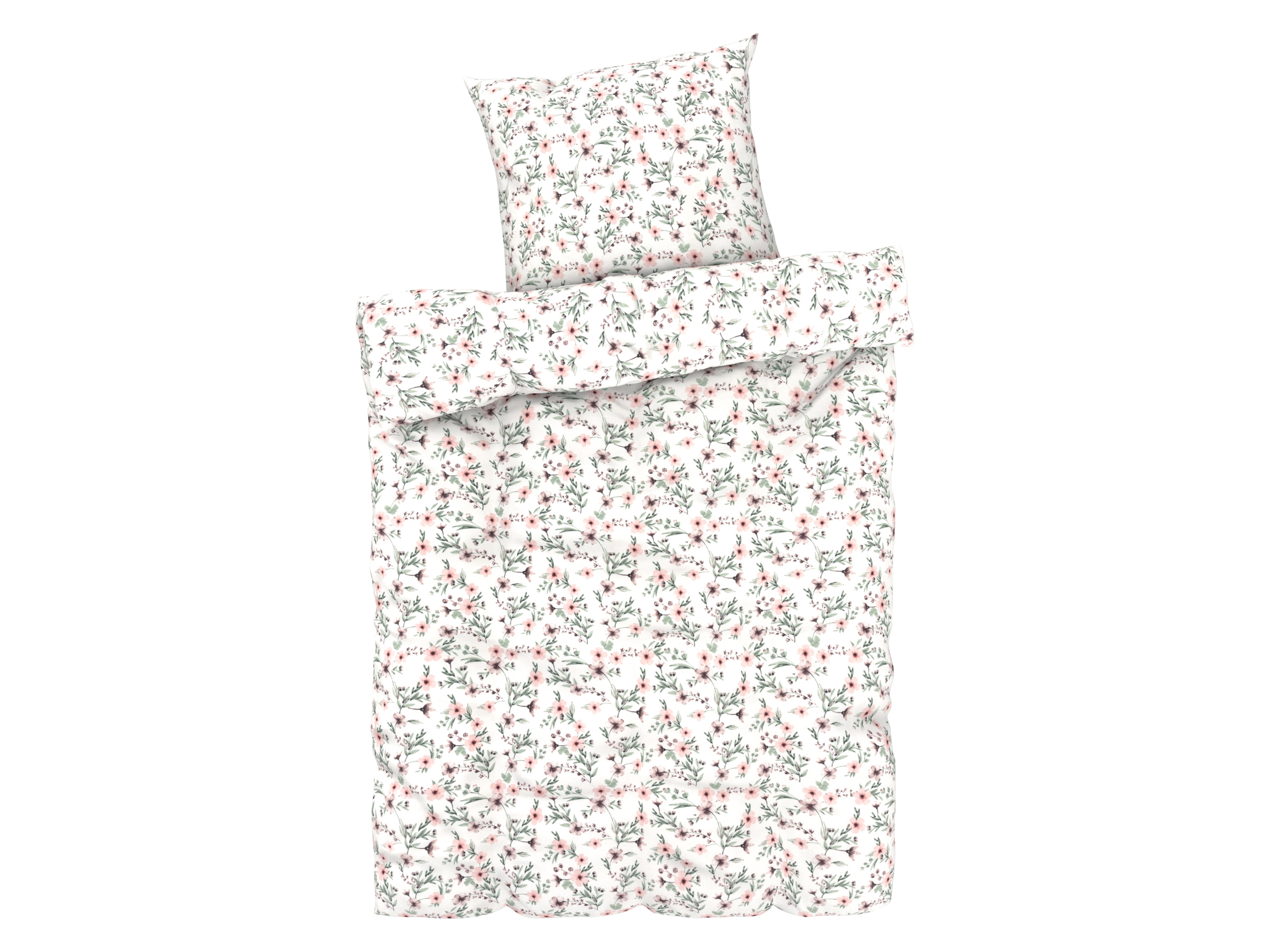 Livarno home Satijnen dekbedovertrek 140 x 200 cm (Bloemen/wit)