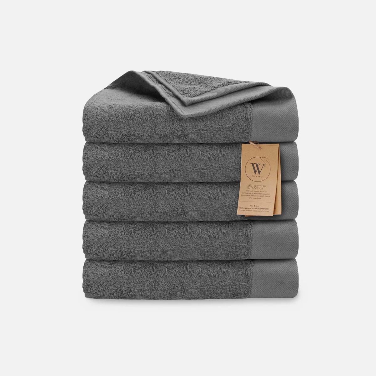 Walra Remade Cotton Handdoeken 50 x 100 cm - 550 gr/m² - Grey - 5 stuks