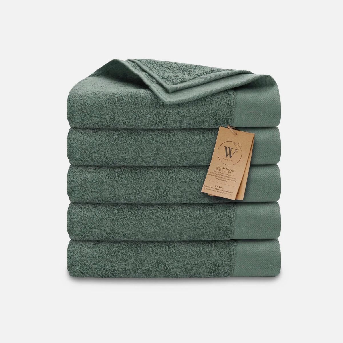 Walra Remade Cotton Handdoeken 60 x 110 cm - 550 gr/m² - Donker Groen - 5 stuks