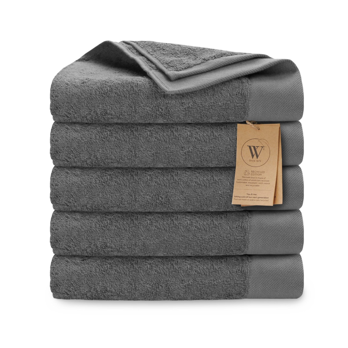 Walra Remade Cotton Handdoeken 60 x 110 cm - 550 gr/m² - Grey - 5 stuks