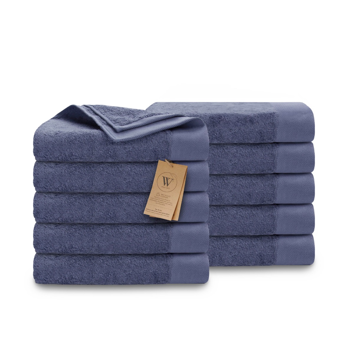 Walra Remade Cotton Handdoeken 60 x 110 cm - 550 gr/m² - Blauw - 10 stuks
