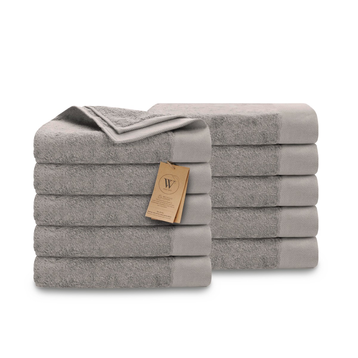 Walra Remade Cotton Handdoeken 60 x 110 cm - 550 gr/m² - Taupe - 10 stuks