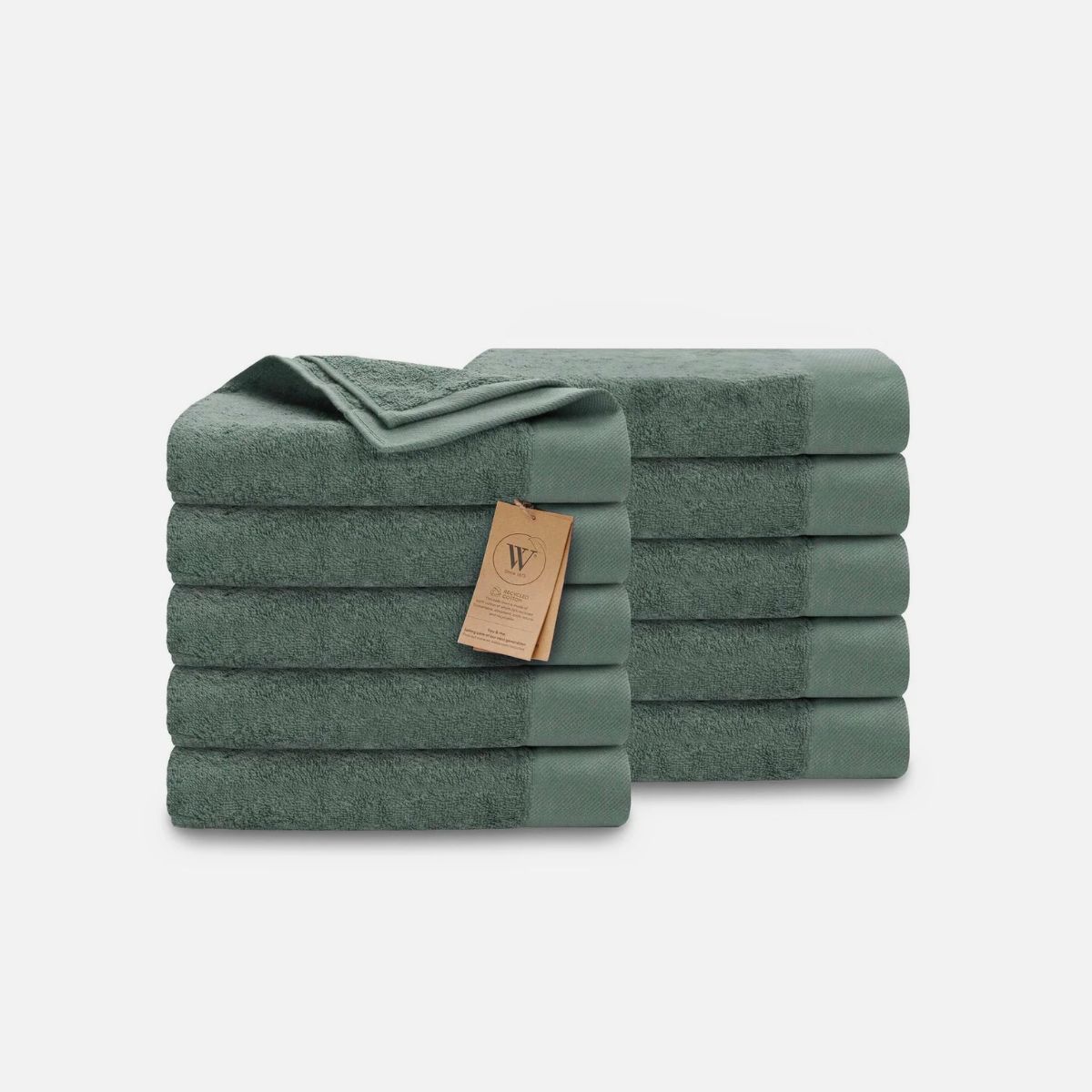 Walra Remade Cotton Handdoeken 70 x 140 cm - 550 gr/m² - Donker Groen - 10 stuks