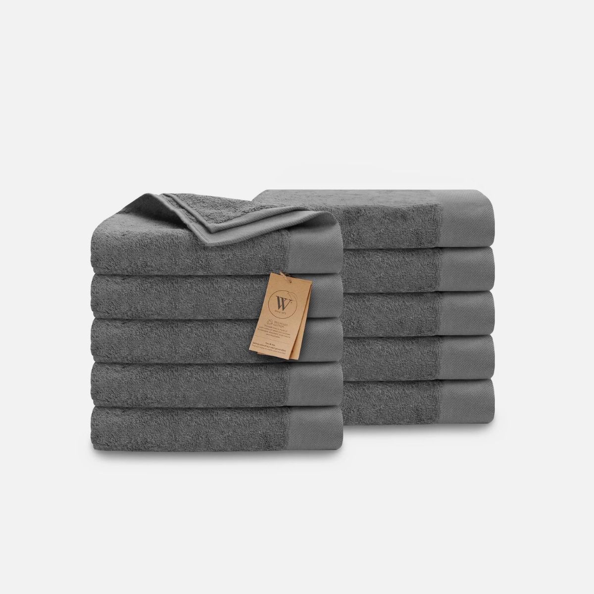 Walra Remade Cotton Handdoeken 70 x 140 cm - 550 gr/m² - Grey - 10 stuks