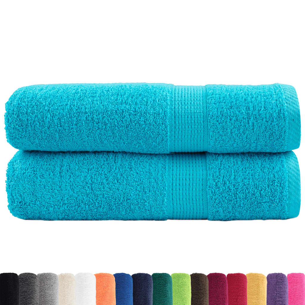 vidaXL Handdoeken SOLUND 2 st 600 g/m² 50x100 cm turquoise